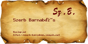 Szerb Barnabás névjegykártya